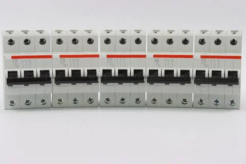 Current circuit breakers. Stock Photos