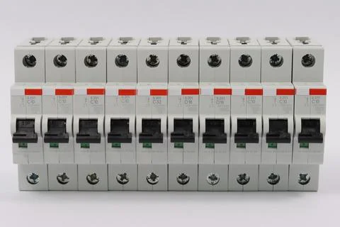 Current circuit breakers. Stock Photos