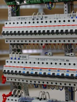 Current circuit breakers. Stock Photos