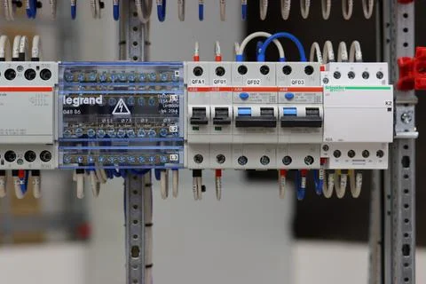 Current circuit breakers. Stock Photos