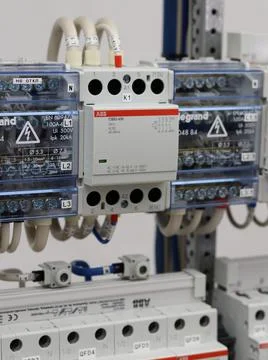 Current circuit breakers. Stock Photos