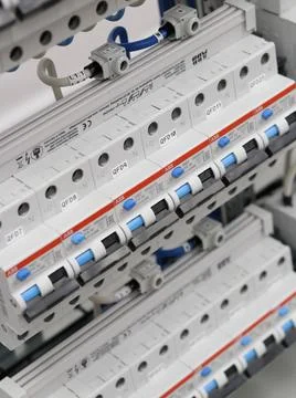 Current circuit breakers. Stock Photos
