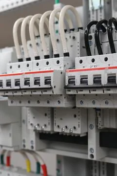 Current circuit breakers. Stock Photos