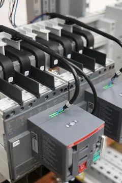 Current circuit breakers. Stock Photos