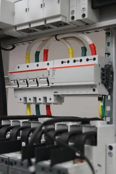 Current circuit breakers. Stock Photos