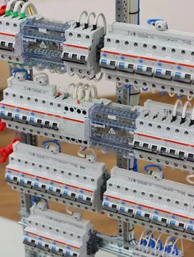 Current circuit breakers. Stock Photos