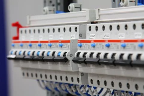 Current circuit breakers. Stock Photos