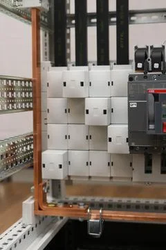 Current circuit breakers. Stock Photos