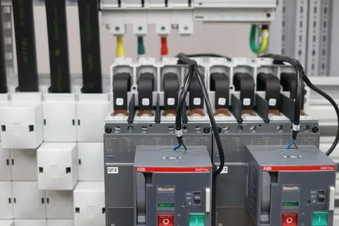Current circuit breakers. Stock Photos