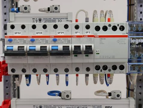 Current circuit breakers. Stock Photos