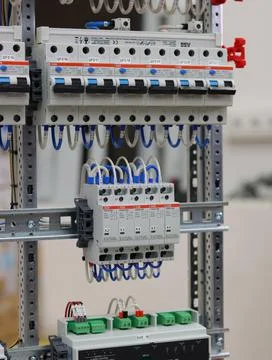 Current circuit breakers. Stock Photos