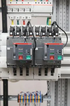 Current circuit breakers. Stock Photos