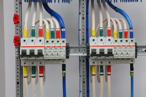 Current circuit breakers. Stock Photos