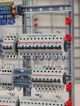 Current circuit breakers. Stock Photos