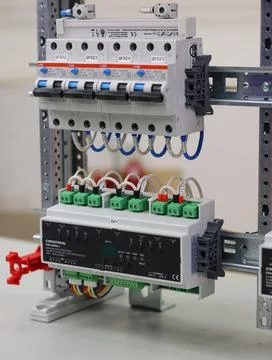Current circuit breakers. Stock Photos