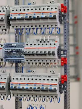 Current circuit breakers. Stock Photos