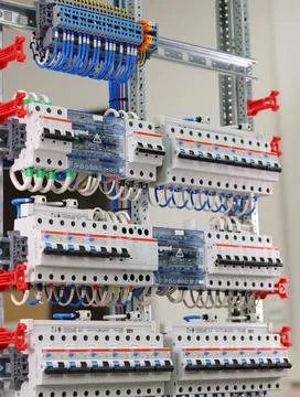Current circuit breakers. Stock Photos