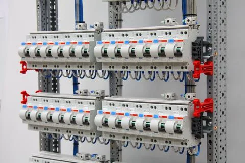 Current circuit breakers. Stock Photos