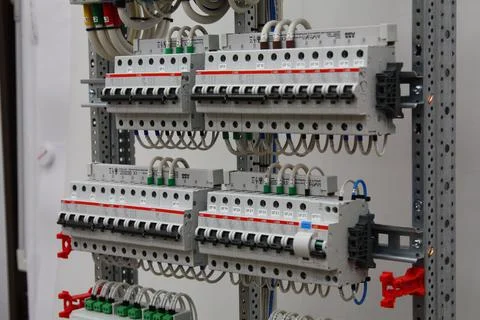 Current circuit breakers. Stock Photos