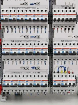 Current circuit breakers. Stock Photos