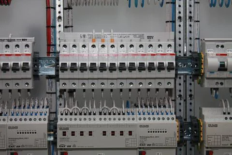 Current circuit breakers. Stock Photos