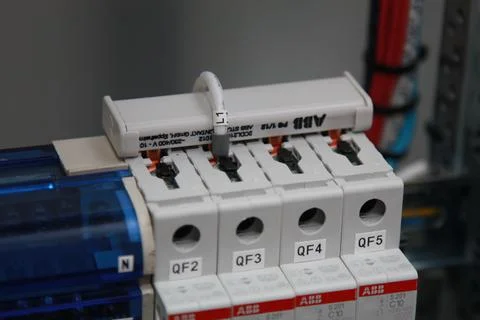 Current circuit breakers. Stock Photos