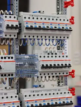 Current circuit breakers. Stock Photos
