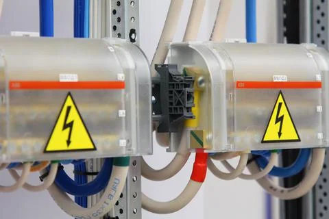 Current circuit breakers. Stock Photos