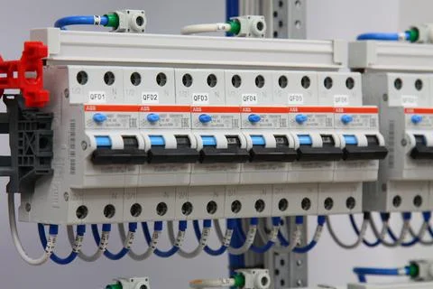 Current circuit breakers. Stock Photos