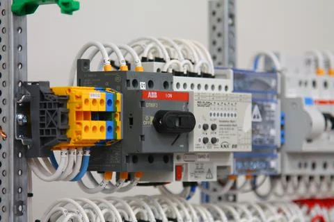Current circuit breakers. Stock Photos