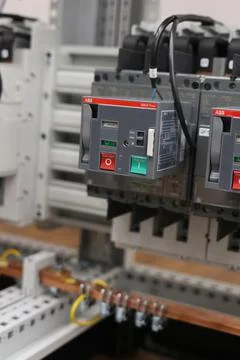Current circuit breakers. Stock Photos