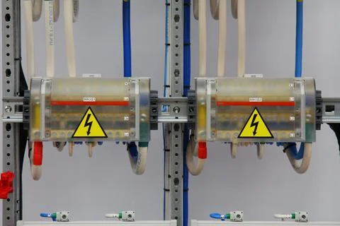 Current circuit breakers. Stock Photos