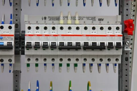 Current circuit breakers. Stock Photos