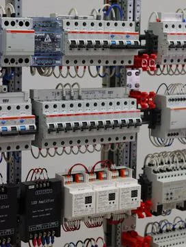 Current circuit breakers. Stock Photos