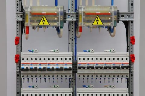 Current circuit breakers. Stock Photos