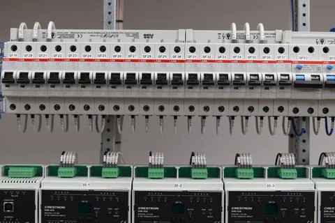 Current circuit breakers. Stock Photos