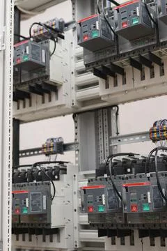 Current circuit breakers. Stock Photos