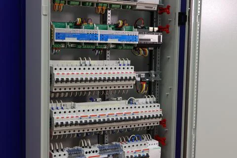 Current circuit breakers. Stock Photos