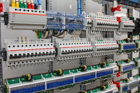 Current circuit breakers. Stock Photos