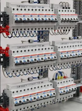 Current circuit breakers. Stock Photos