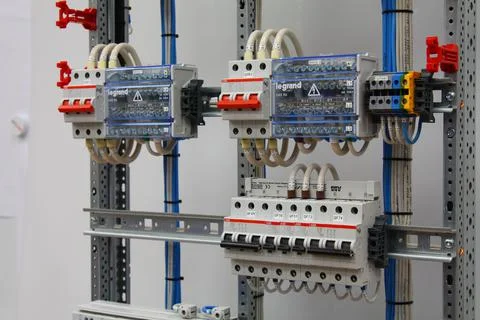 Current circuit breakers. Stock Photos