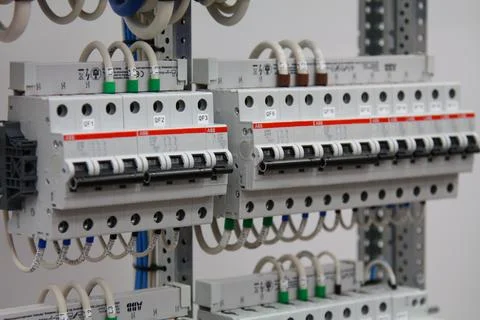 Current circuit breakers. Stock Photos