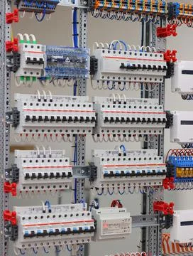 Current circuit breakers. Stock Photos