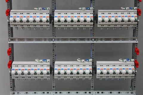 Current circuit breakers. Stock Photos