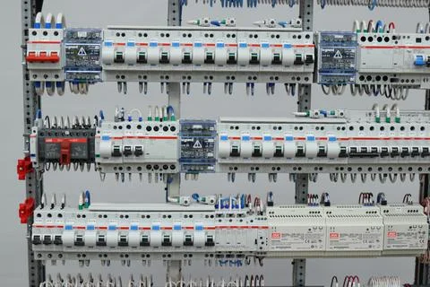 Current circuit breakers. Stock Photos