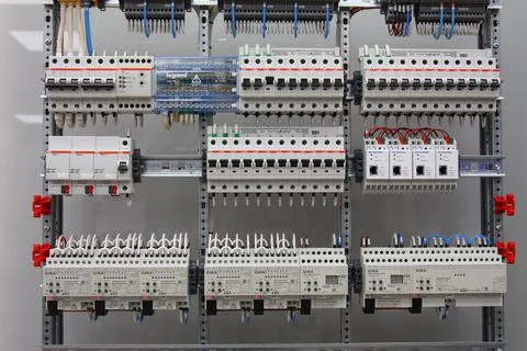 Current circuit breakers. Stock Photos
