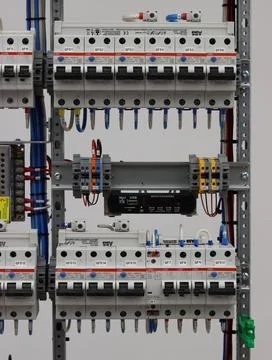 Current circuit breakers. Stock Photos
