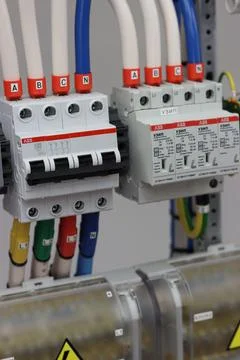 Current circuit breakers. Stock Photos