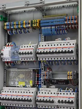 Current circuit breakers. Stock Photos