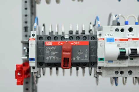 Current circuit breakers. Stock Photos